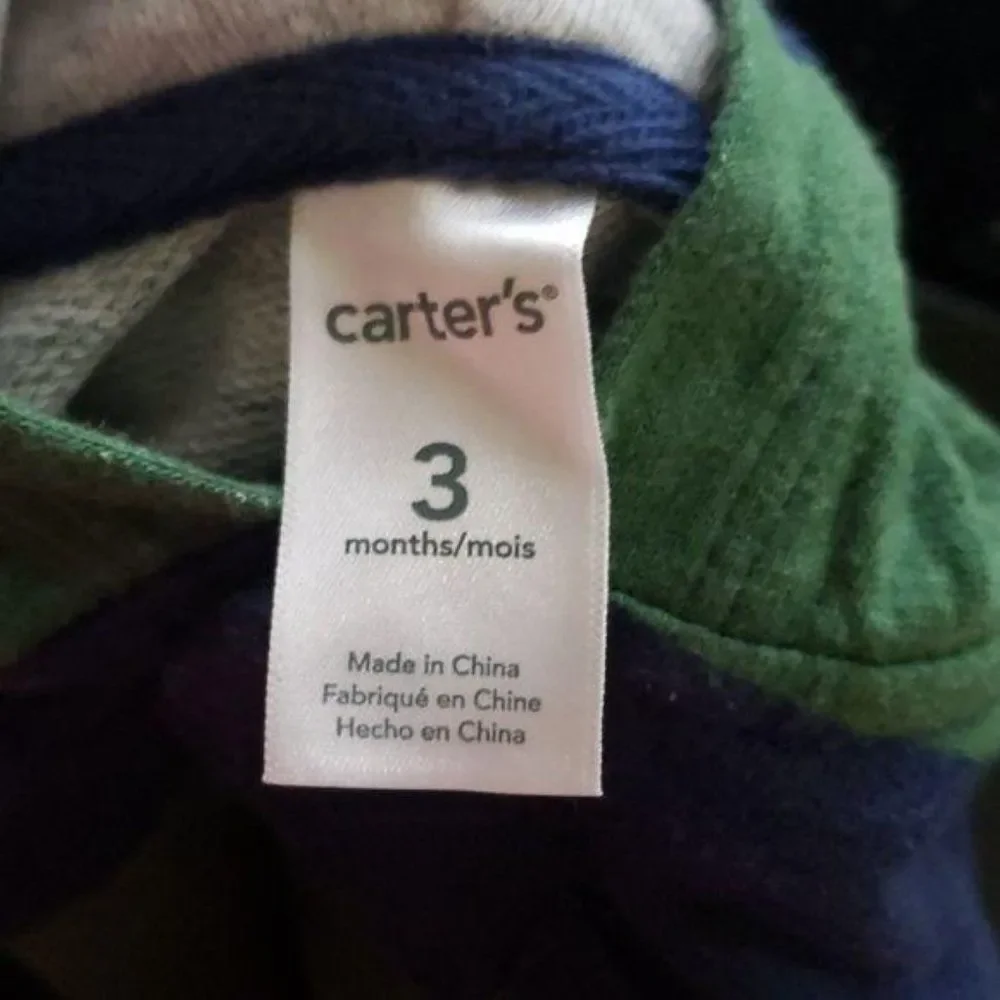 Carter’s Boys Blue‎ & Green Striped footed outfit
